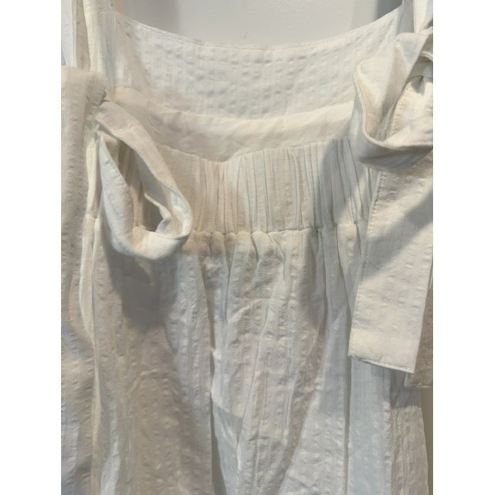 Haute Hippie Style White Maxi Dress S Boho Cotton Gauze Tiered Sundress - Picture 3 of 6